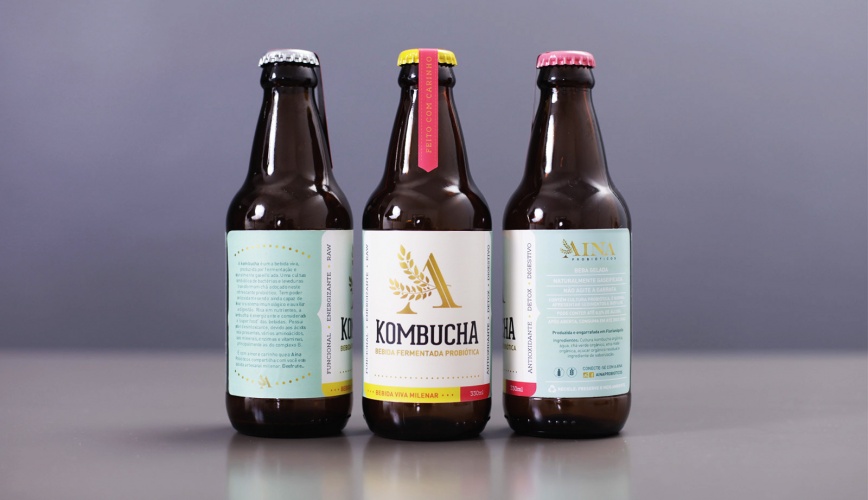 飲料品牌AinaKombucha品牌設計和產品包裝